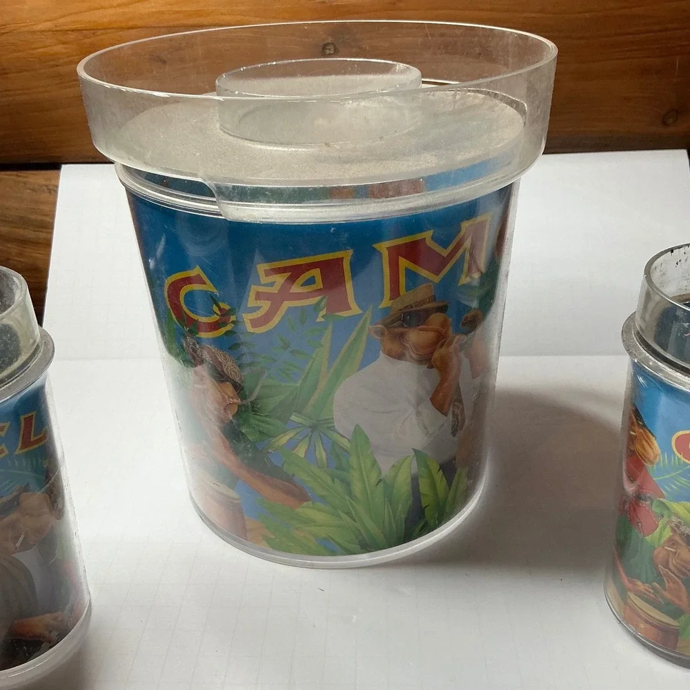 Camel Cigarettes Joe Camel Ice Bucket Tumbler‎ Set Vintage Collectible